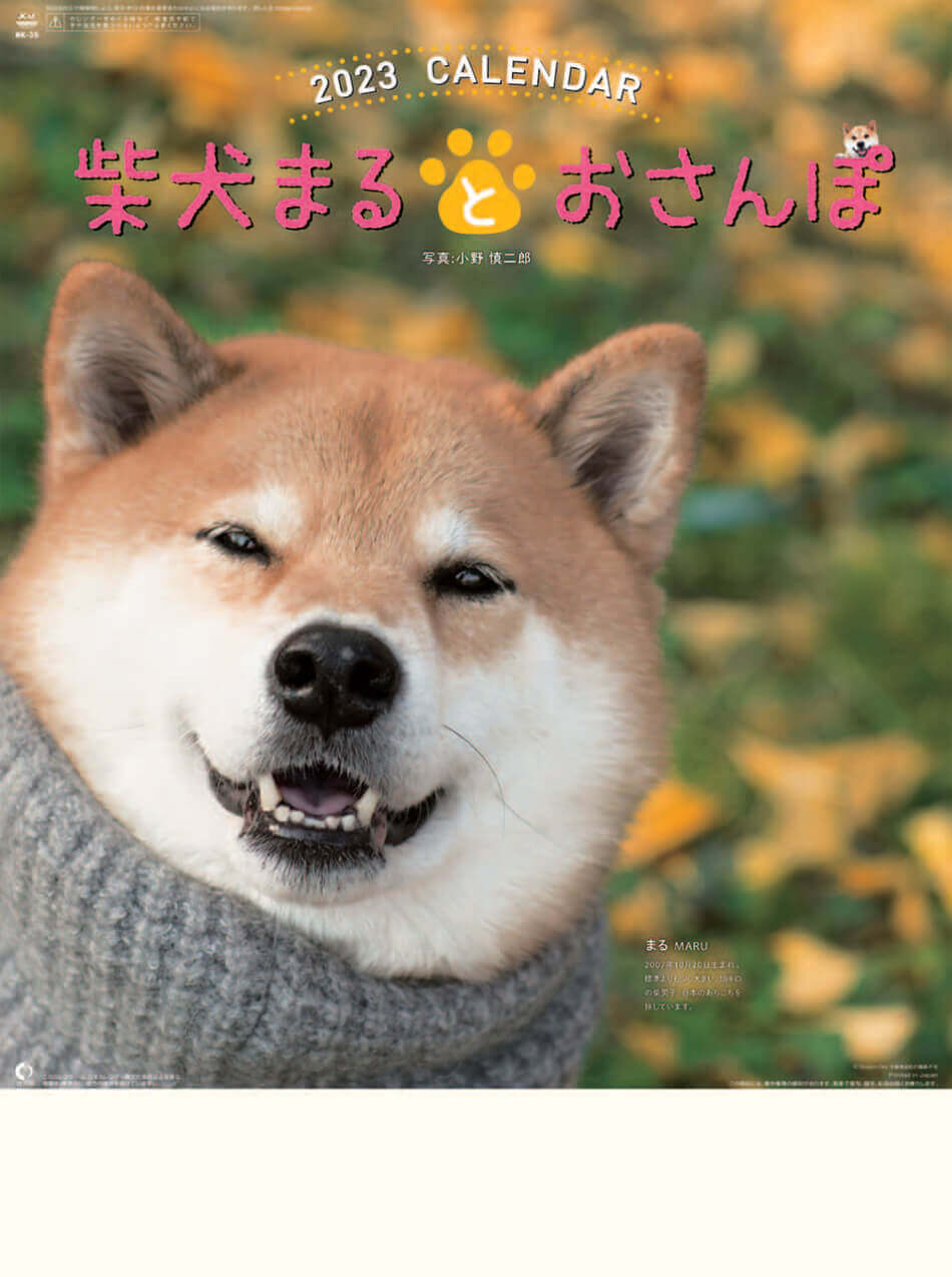  柴犬まるとおさんぽ 2023年カレンダーの画像
