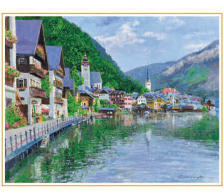 1/2月 湖畔の道(オーストリア) 欧羅巴を描く 小田切訓 2023年カレンダーの画像