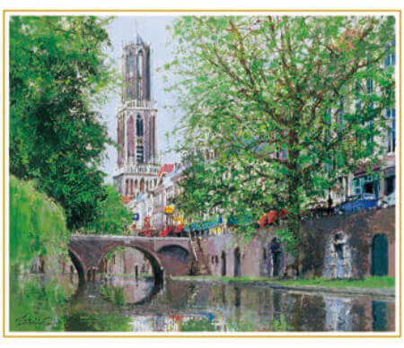 5/6月 ドム塔のある運河(オランダ) 欧羅巴を描く 小田切訓 2023年カレンダーの画像