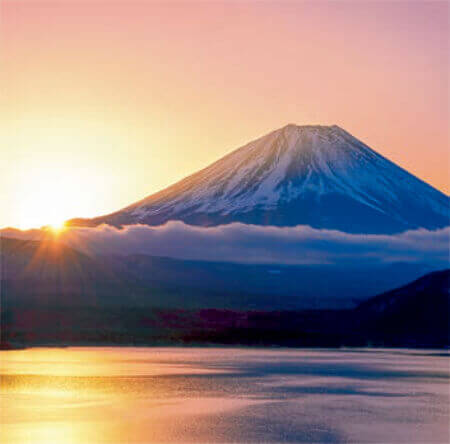1/2月 本栖湖と富士山(山梨) 輝く太陽(フィルムカレンダー） 2023年カレンダーの画像