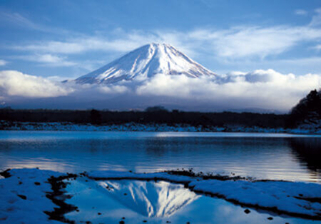 1/2月 逆さ富士 精進湖(山梨県) 富士の四季 2023年カレンダーの画像
