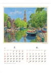5/6月　鳩のいる運河(オランダ) 欧羅巴を描く 小田切訓 2024年カレンダーの画像