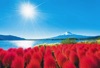 10月	河口湖と富士山（山梨） 輝く太陽 2025年カレンダーの画像